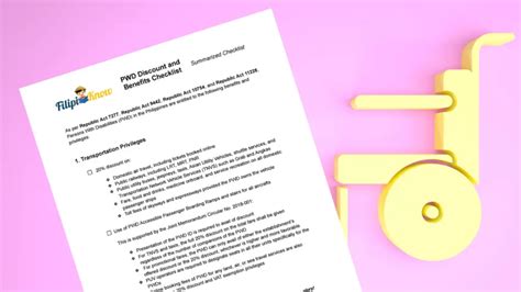 PWD Discount and Benefits Checklist .